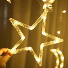 Decoratiune led forma stea pentru fereastra lumina alb calda alimentare baterii 19 x 1 x 19 cm
