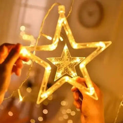 Decoratiune led forma stea pentru fereastra lumina alb calda alimentare baterii 19 x 1 x 19 cm
