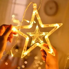 Decoratiune led forma stea pentru fereastra lumina alb calda alimentare baterii 19 x 1 x 19 cm