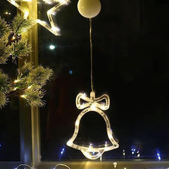 Decoratiune luminoasa de craciun forma clopotel comutator onoff ventuza baterii 19 x 1 x 15 cm