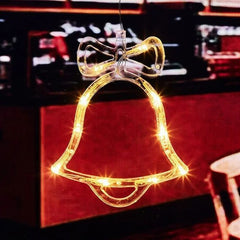 Decoratiune luminoasa de craciun forma clopotel comutator onoff ventuza baterii 19 x 1 x 15 cm