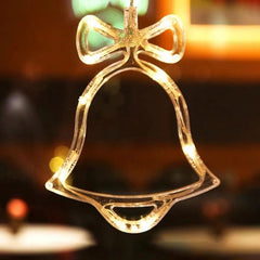 Decoratiune luminoasa de craciun forma clopotel comutator onoff ventuza baterii 19 x 1 x 15 cm