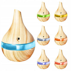 Difuzor Aromaterapie 300ml umidificator cu USB si 3 uleiuri parfumate culoare natur