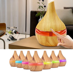 Difuzor Aromaterapie 300ml umidificator cu USB si 3 uleiuri parfumate culoare natur