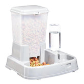 Distribuitor de alimente si apa pentru animale 2in1 culoare Alba