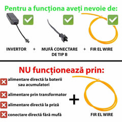Fir electroluminescent neon flexibil el wire 23 mm albastru