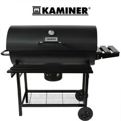 Gratar bbq grill pe carbuni capac cu termometru 2 rafturi pliabile roti