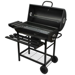 Gratar bbq grill pe carbuni capac cu termometru 2 rafturi pliabile roti