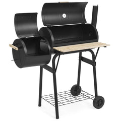 Gratar carbune bbq smoker 2 in1 grill si afumatoare termometru 113x103 cm