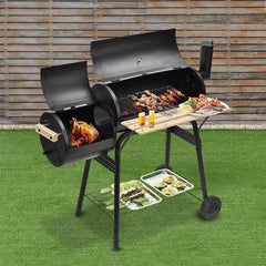 Gratar carbune bbq smoker 2 in1 grill si afumatoare termometru 113x103 cm