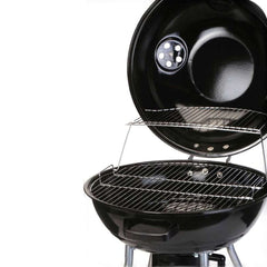 Gratar pe carbuni cu capac rotund metalic 2 roti suport diametru 56 cm