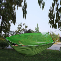 Hamac de Camping Dublu (2 persoane) 200x100 cm  Plasa de tantari  Verde