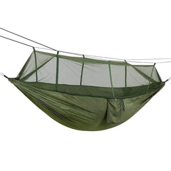 Hamac Turistic din Nylon cu plasa de Tantari verde 260x140 cm