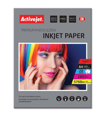 Hartie foto a4 Premium activejet Glossy 180g top 20 coli