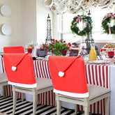 Husa scaun pentru craciun marime universala 60x50 cm rosu alb