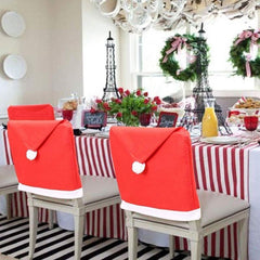 Husa scaun pentru craciun marime universala 60x50 cm rosu alb