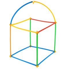 Joc creativ de constructie cu paie, 408 piese, multicolor