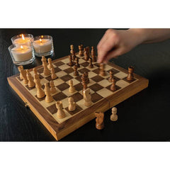 Joc de sah 32 de piese dimensiuni 29.5 - 29.5 - 3.5 cm tabla din lemn