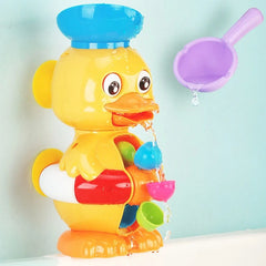 Jucarie de baie ratusca vesela lopatica apa ochi rotativi roata multicolor 2 ventuze prindere