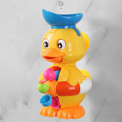 Jucarie de baie ratusca vesela lopatica apa ochi rotativi roata multicolor 2 ventuze prindere