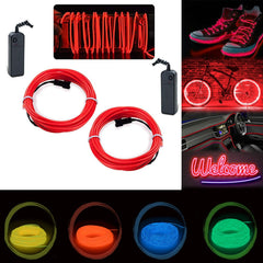 Kit fir luminos EL Wire pentru Tuning roti bicicleta lungime 4 m Rosu
