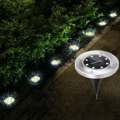 Lampa Solara estetica Exterioara de Gradina cu 8 LED-uri cu suport 4 buc