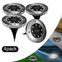 Lampa Solara estetica Exterioara de Gradina cu 8 LED-uri cu suport 4 buc