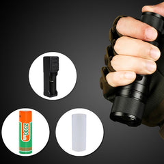Lanterna led cu zoom 10 w 570 lm 260m acumulator 5 moduri iluminare aluminiu