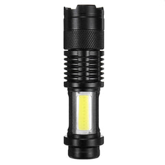 Lanterna led smd si cob 400 mah reincarcabile zoom 3 moduri iluminare