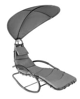 Leagan de gradina Ergonomic cu acoperis Umbrar si Perna - Gri