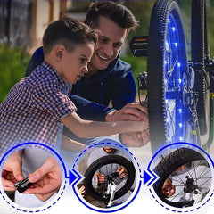 Lumini Decorative pentru Roata Bicicleta 20 Led-uri colorate 2 moduri iluminare fir 2 m