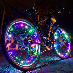 Lumini Decorative pentru Roata Bicicleta 20 Led-uri colorate 2 moduri iluminare fir 2 m