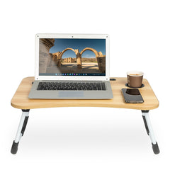 Masa pentru Laptop plianta din MDF  60x395 cm cu suport pahar si Telefon