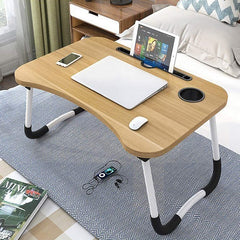 Masa pentru Laptop plianta din MDF  60x395 cm cu suport pahar si Telefon