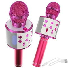 Microfon copii Karaoke cu Boxa incorporata si Bluetooth - Roz