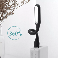 Mini lampa led flexibila 1.2w alimentare usb portabila neagra 16 cm