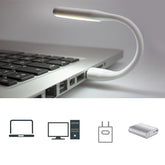 Mini lampa led portabila 1.2w brat flexibil alimentare usb alba 16 cm