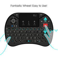 Mini tastatura Wireless iluminata rgb Touchpad Scroll Mouse taste multimedia rii -8