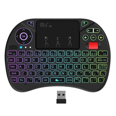 Mini tastatura Wireless iluminata rgb Touchpad Scroll Mouse taste multimedia rii -8