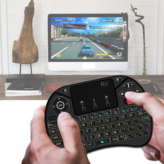Mini tastatura Wireless iluminata rgb Touchpad Scroll Mouse taste multimedia rii -8