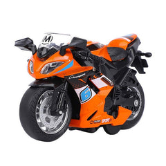 Motocicleta miniatura sunete si lumini led mecanism inertial 14x7x5 cm