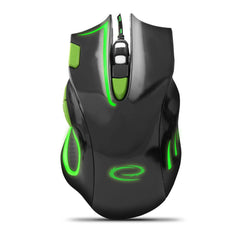 Mouse Gaming Optic 2400 dpi USB cu Fir 7 butoane iluminare verde Esperanza