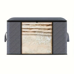 Organizator textil imbracaminte 90 litri incarcare maxima 30 kg fermoar fereastra transparenta 60x43x35 cm