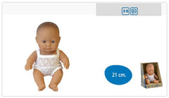 Papusa Baby european fata Miniland 21cm