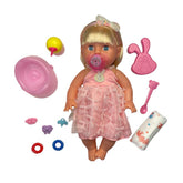 Papusa Interactiva cu 8 Functii 10 Accesorii si Senzor atingere 35 cm