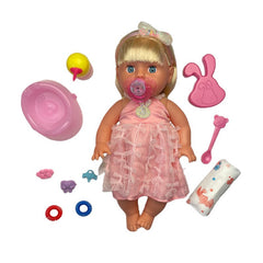 Papusa Interactiva cu 8 Functii 10 Accesorii si Senzor atingere 35 cm