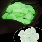 Pietricele fosforescente translucide care lumineaza verde decorative 3-5 cm cantitate 100 gr