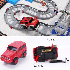 Pista cu Masinuta si Tren de viteza 108 piese Procart