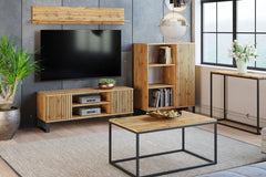 Focus loft dulap RTV 155 cm - decor stejar lamele artizanale