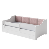 Pat de o persoana Erik 160x80 alb - panou roz